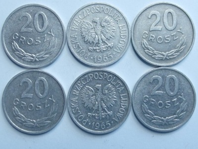 Moneta 20 gr groszy 1965 r ładna