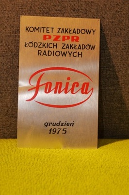 PLAKIETKA EMBLEMAT ŁZR UNITRA FONICA 1975 r.