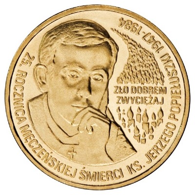 Moneta 2 zł Jerzy Popiełuszko