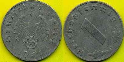 NIEMCY 1 Reichspfennig 1941 r J - Zn