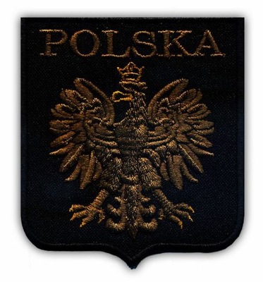 Naszywka - Godło Polski - POLSKA czarny/oliwka