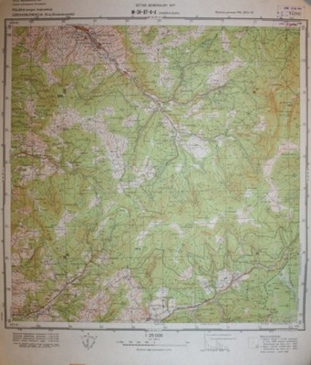 MAPA SZTAB GENERALNY WP ŻABNICA DUŻA SIEDLOKI PŁONE MILÓWKI HUTA TAJNE PRL