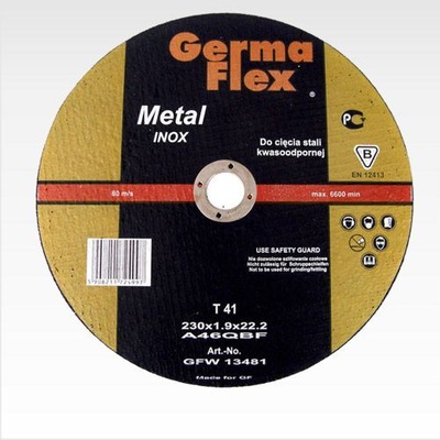 TARCZA DO CIĘCIA METALU GERMAFLEX 230x1,9 mm INOX