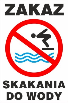 tabliczka zakaz skakania do wody ZK03 20x30 cm