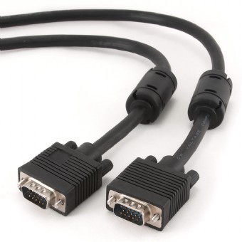 długi kabel VGA DSUB 15m 2x męski gruby ekran ferryt do projektora