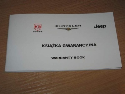 Chrysler Jeep Dodge książka gwarancyjna serwisowa