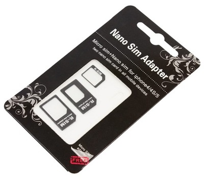 Adapter do kart nano micro sim 3w1 iPhone smartfon