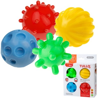 Zestaw 4 zabawek sensorycznych dla niemowlęcia