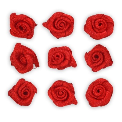 kwiaty aplikacje róże kwiatki różyczki 1cm 10szt czerwone