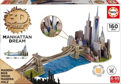 EDUCA Puzzle 3D Manhattan 160 el. 17000
