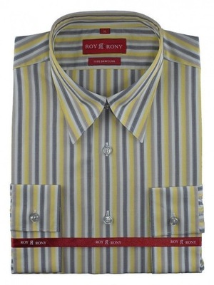 Elegancka męska koszula L 42 176-182 w paski