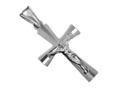 Wisiorek krzyż krzyżyk srebrny diamentowany DEW-20 waga 1,3 g