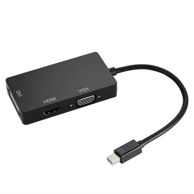 Adapter mini DisplayPort DP do HDMI DVI VGA 3 w 1
