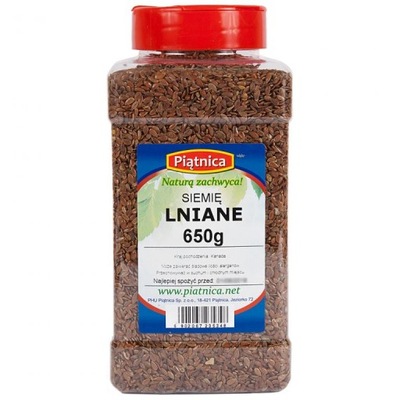 SIEMIĘ LNIANE BRĄZOWE ZIARNO Słoik 650g PIĄTNICA