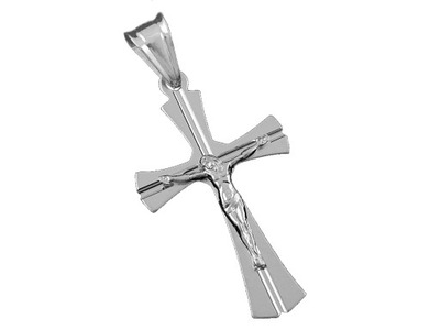Wisiorek krzyż krzyżyk z Jezusem srebrny, DEW-49 waga 2,4 g wypro. w PL