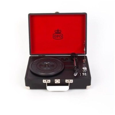 Giradischi Gpo Attache retro gramofon mobilny, wbudowane głośniki USB