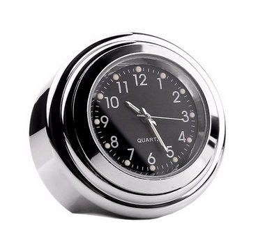 CHROM CHROMOWANY ZEGAREK NA KIEROWNICĘ MOTOCYKLOWY METAOWY WYTRZYMAŁY