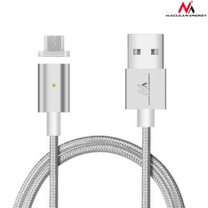 Kabel micro USB magnetyczny silver MCE160