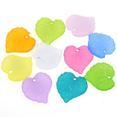 MIX zawieszki koraliki LISTKI listek 16x15mm 8szt