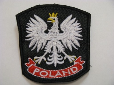 Naszywka POLAND Polska orzeł na czarne tło haft