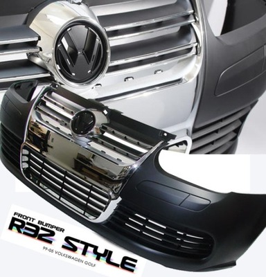 Бампер передние vw golf 4 look golf 5 решётка радиатора хром фото №1
