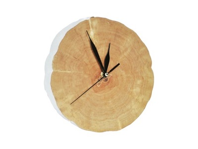 Zegar ścienny plaster drewna, drewniany minimalizm