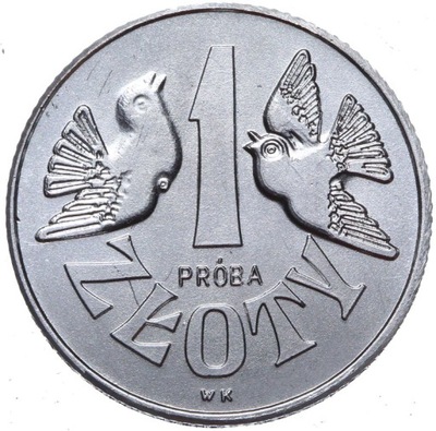 Polska - GOŁĘBIE - 1 Złoty 1958 - PRÓBA - typ 1