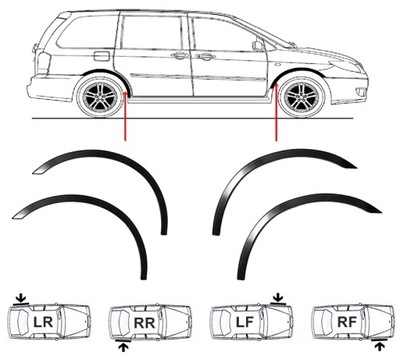 FORD MONDEO MK3 PROTECTION MUDGUARDS WING MOULDINGS X4 - milautoparts-fr.ukrlive.com