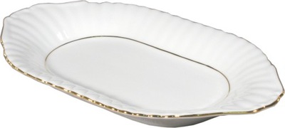 Półmisek owalny CHODZIEŻ Iwona złoty pasek 33 cm porcelana
