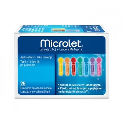 LANCETY IGŁY MICROLET KOLOROWE SILIKONOWE LANCETY