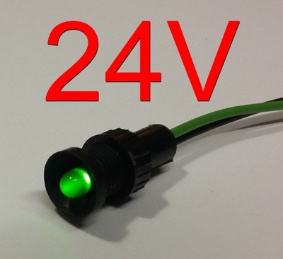Kontrolka LED migająca zielona 24V DC