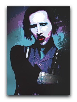Marilyn Manson - OBRAZ 60x40 cm plakat canvas