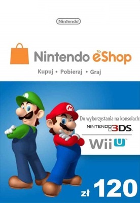 Nintendo 120zł eShop Karta Kod Prepaid Klucz Wii