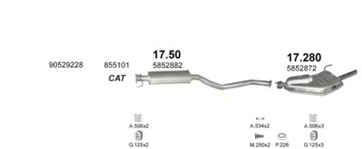 Tłumik środkowy Opel Vectra B 1,6i-16V 95-02r. - milautoparts-fr.ukrlive.com