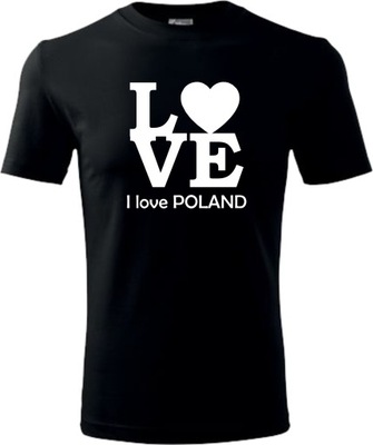 Koszulka Patriotyczna T-shirt I love Poland r XL