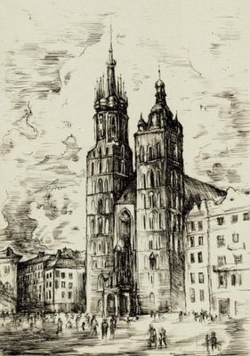 3 prace tworzące cykl pt."Kraków w grafice