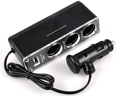 Розподільник тройник прикурювача + usb 3wejścia- extra gadżet фото №1