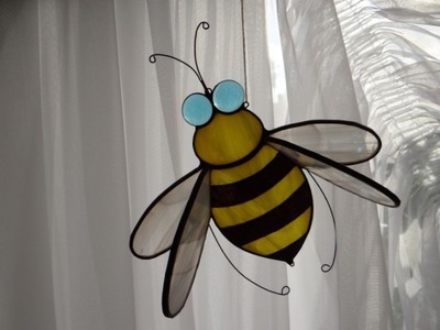 Pszczoła zawieszka witrażowa Owad szklany Osa