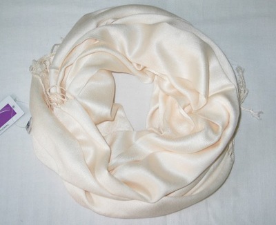 SZAL Szalik Kaszmirowy Pashmina Kaszmir Ecru