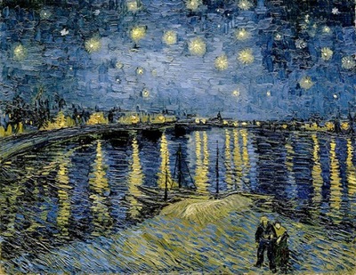 van Gogh - Starry Night, 90x70 cm,OBRAZ NA PŁÓTNIE