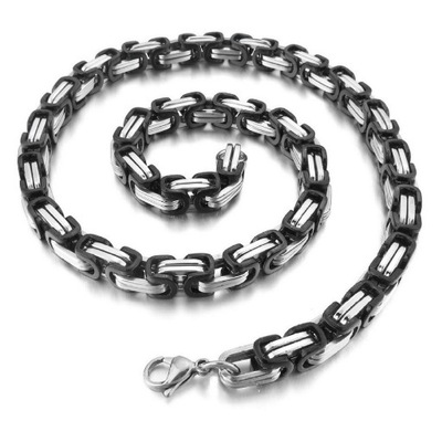 CZARNY NASZYJNIK SPLOT KRÓLEWSKI STAL 70 CM/8,3MM