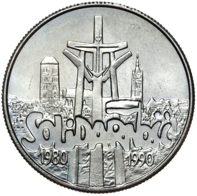 Polska - moneta - 10000 Złotych 1990 - SOLIDARNOŚĆ - 10 Lat 1980-1990 - UNC