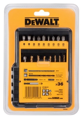 Bit nastavený a DEWALT vrtákov (36 Ks) DT71565-QZ