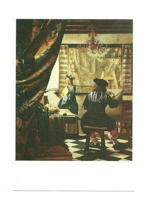 Pocztówka - Jan Vermeer, W pracowni artysty ...