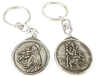Brelok do kluczy dwustronny Św.Krzysztof - s - 079