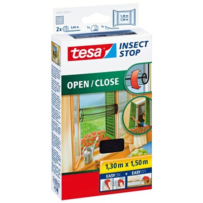 Moskitiera Open/Close TESA 1,3 x 1,5m Czarna