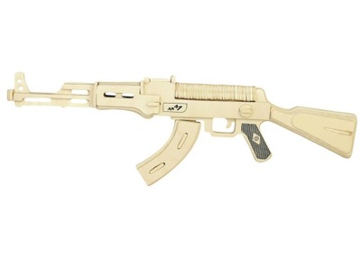 PUZZLE DREWNIANE 3D PRZESTRZENNE KARABIN AK-47