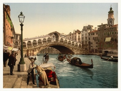 WENECJA Włochy Most Rialto ok. 1890 roku