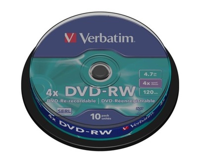 VERBATIM DVD-RW 4,7GB 4X CAKE*10 43552