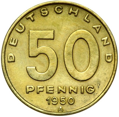 Niemcy DDR - moneta - 50 Pfennig 1950 A - FABRYKA - Berlin